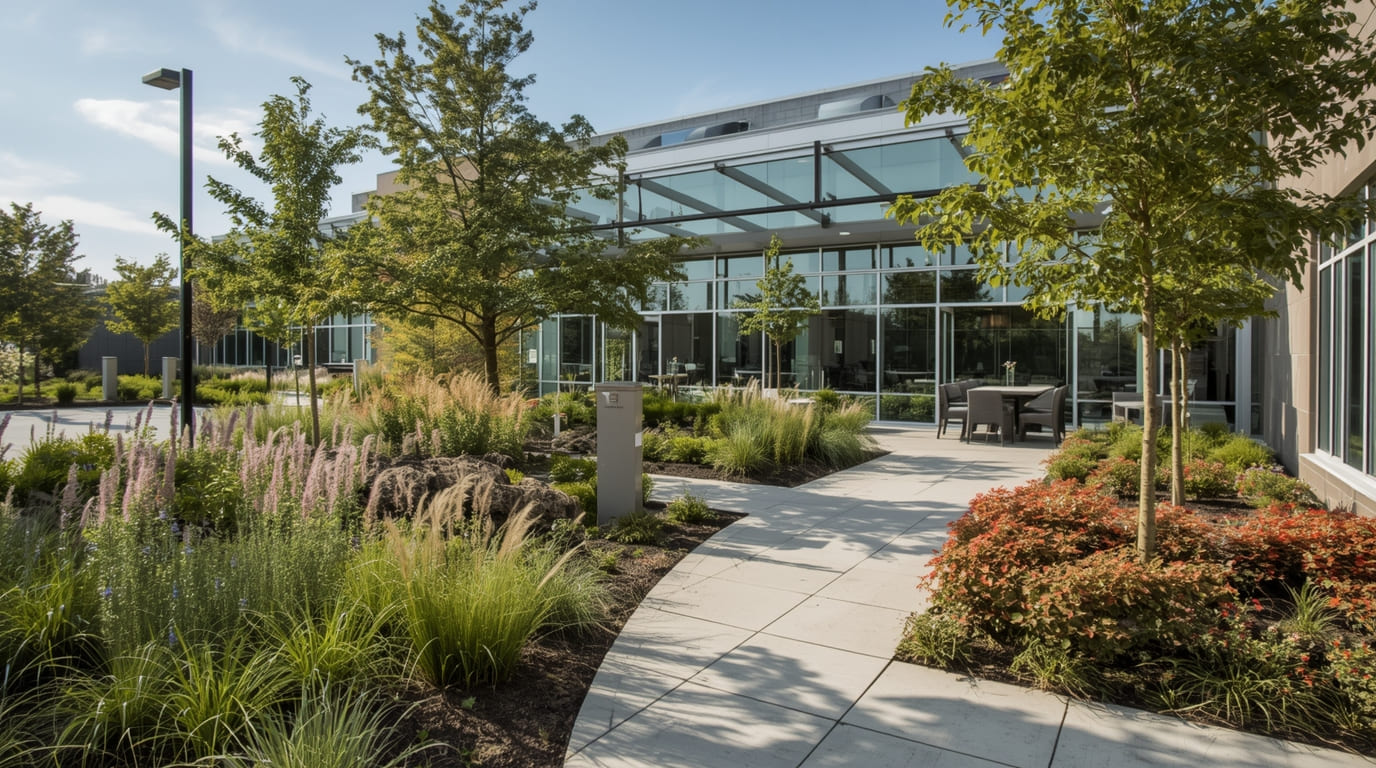 Commercial landscaping solutions by Bloxaushapan