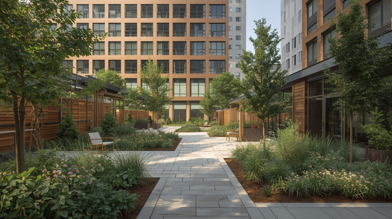 Urban landscaping design by Bloxaushapan